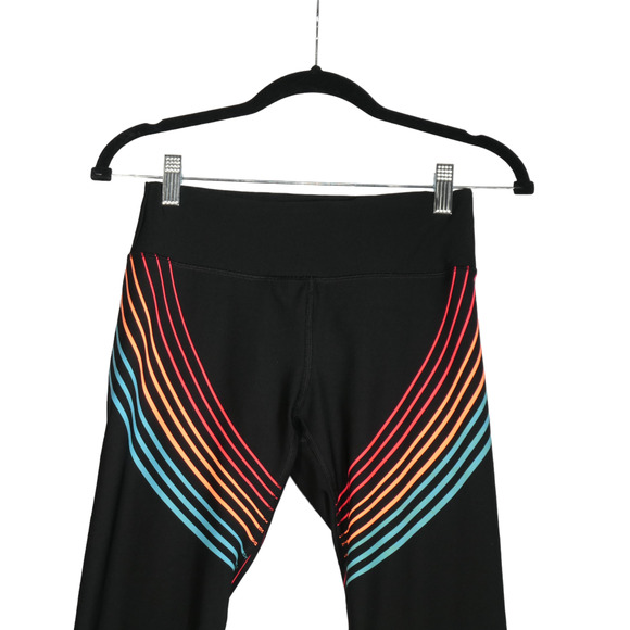 RBX Leggings Cropped Womens Small Black Rainbow Cropped Stretch Hidden Pocket - Picture 2 of 6